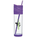 16 Oz. Purple Melrose Tumbler Cup W/Straw